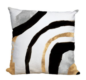 Abstract Black and Gold Pillow